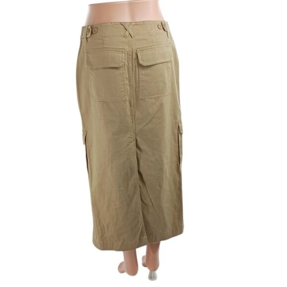 Universal Thread Womens Cargo Midi Skirt Tan High Rise Utility Size 2 - Picture 5 of 7
